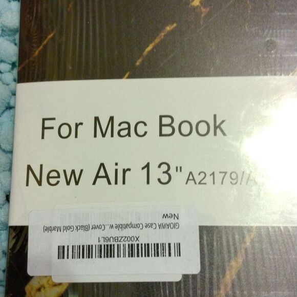 Nwt Mac Air 13" Hard Cover (Black, Gold) Marble Fits A2179/A1932 - Picture 3 of 6